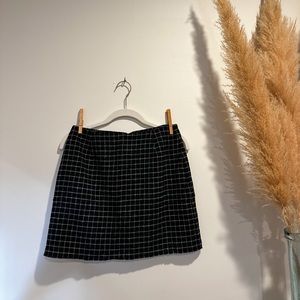 Vintage 90s black wool blend mini skirt